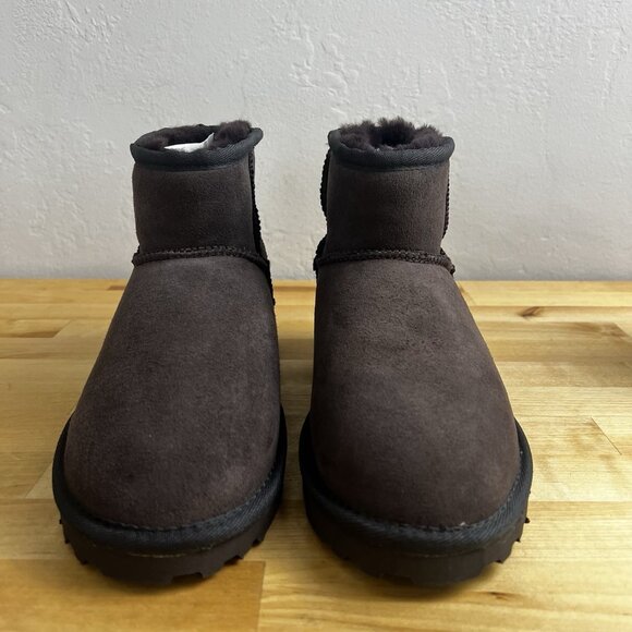 AUSLAND Classic Short Sheepskin Snow Boot Chocolate Brown Women's Size 5.5 NEW - Picture 4 of 10